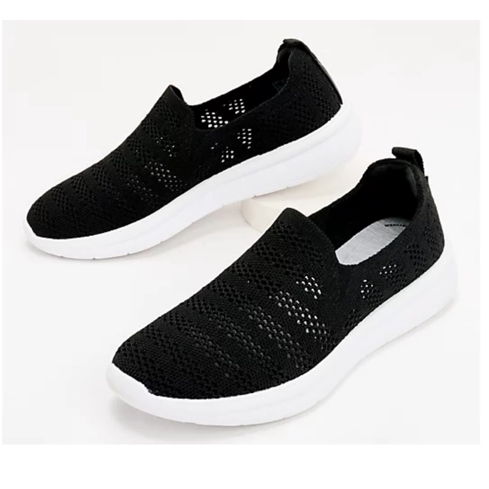 Clarks Cloudsteppers Comfy Shoes Perforated Knit Slip-Ons Ezera Path Black Sz 9 - Picture 13 of 13
